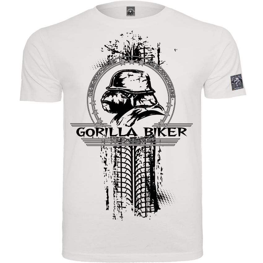 T-Shirt ( Weiss GB45 Gorilla Biker Roadstop )