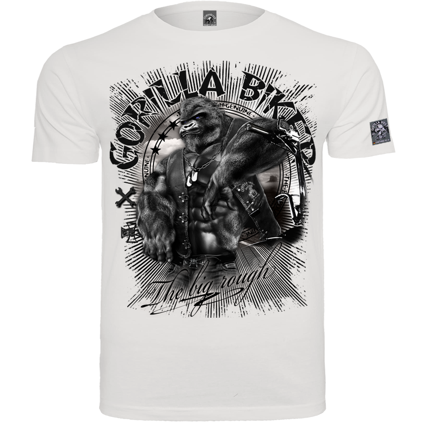 T-Shirt ( Weiss GB45 Gorilla Biker Roadstop )