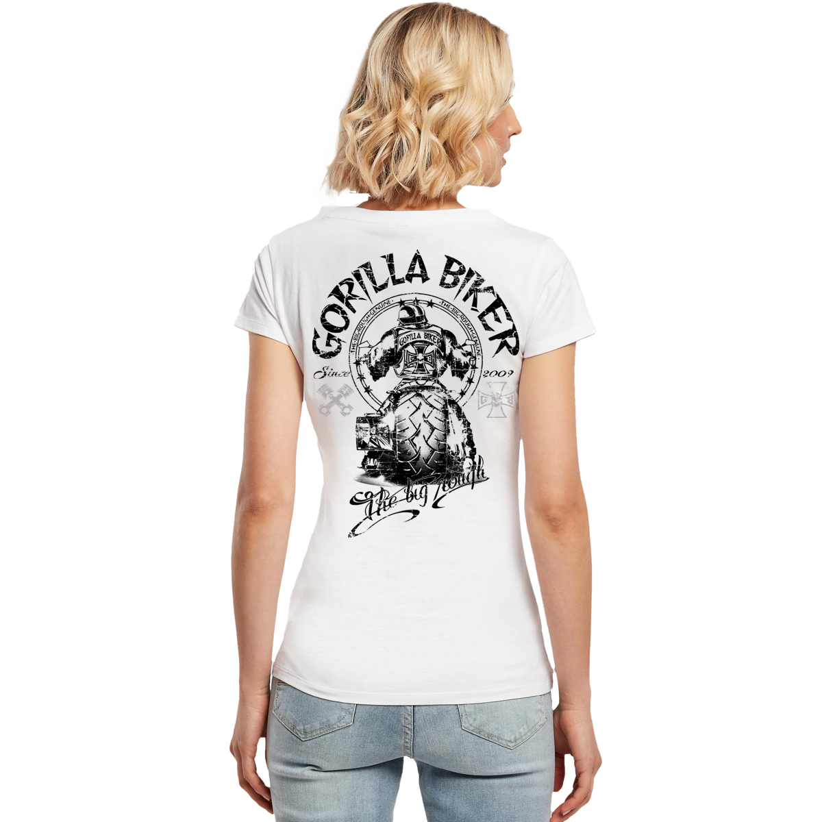 Damen T-Shirt ( GB5SS Gorilla Biker Big Wheel )