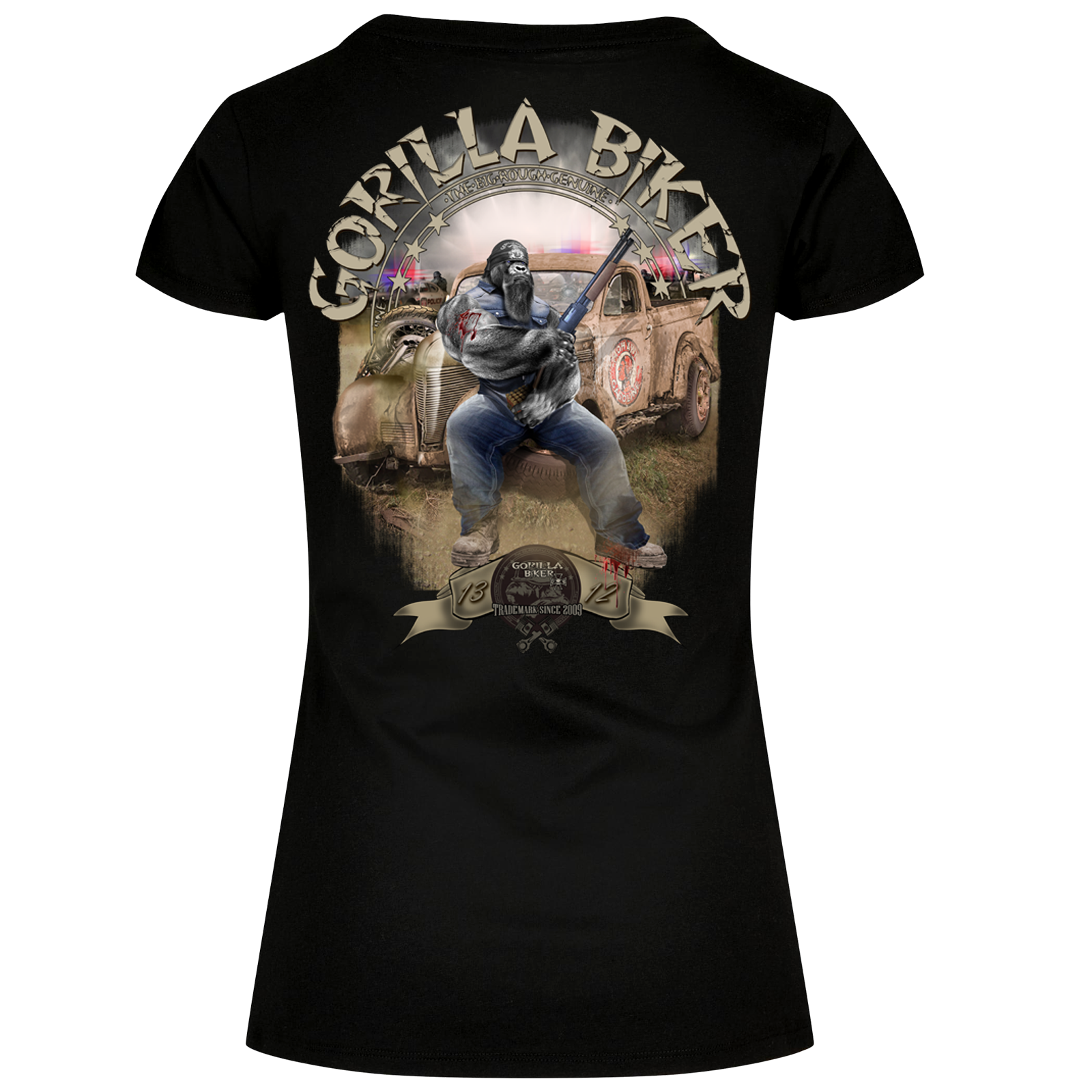 Damen T-Shirt ( Gorilla Biker GB77 Trouble )