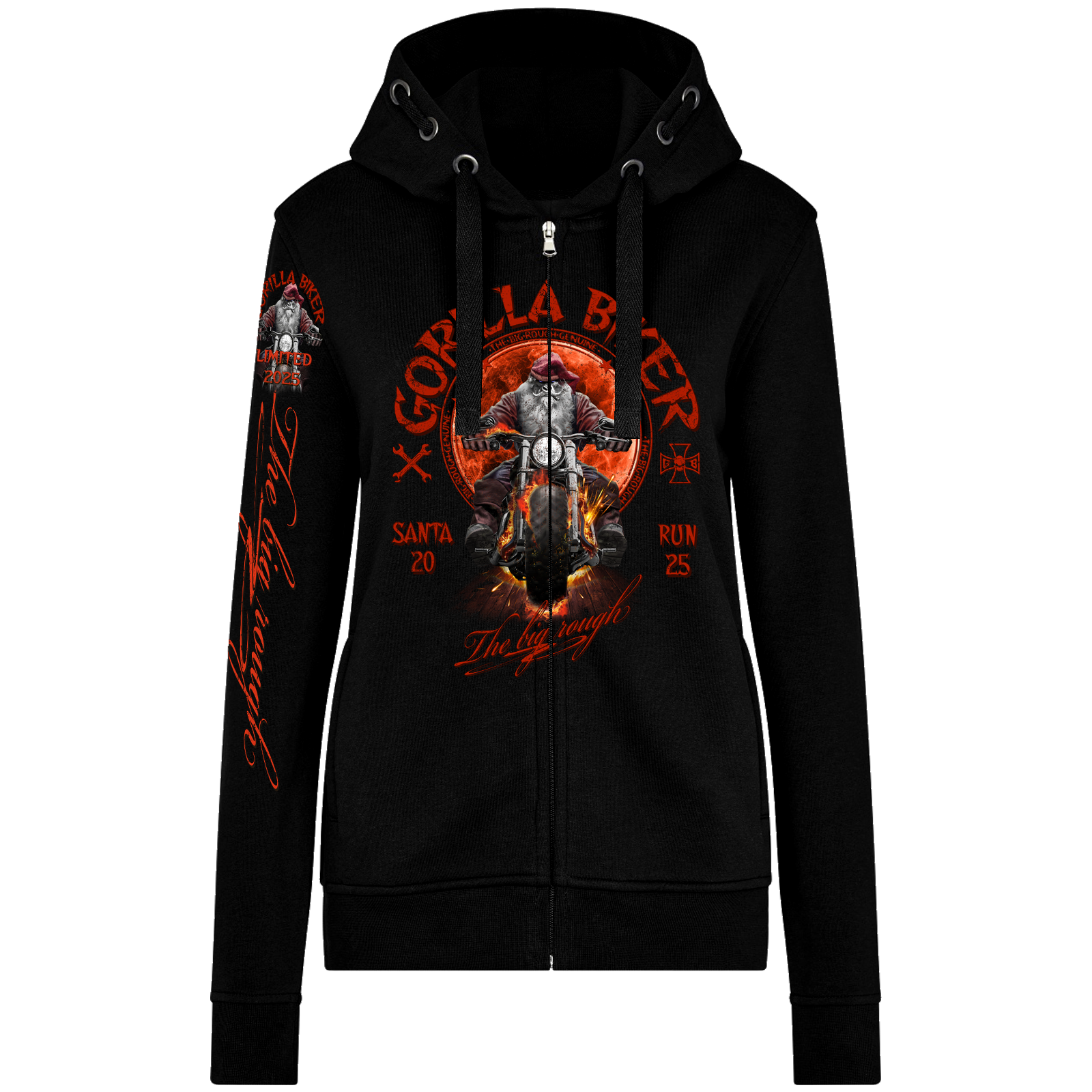 Limited Sonderdruck 2025 Damen Kapuzenjacke ( Gorilla Biker GB87 Santa Rider )