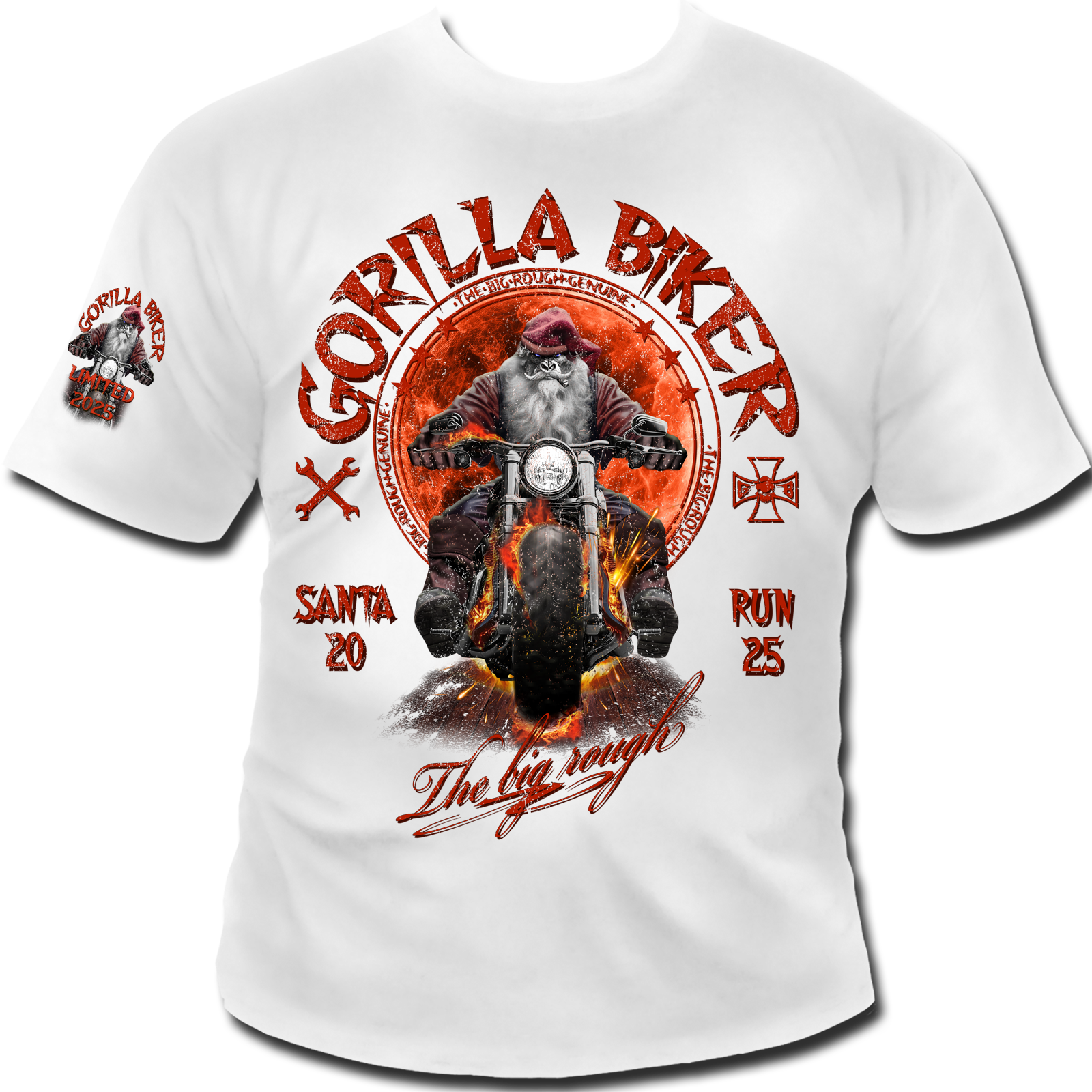 Limited Sonderdruck 2025 T-Shirt ( Gorilla Biker GB87 Santa Rider )