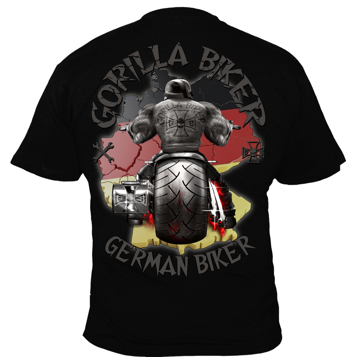 Gorilla Biker Herren-T-Shirt GBGB „Germany“