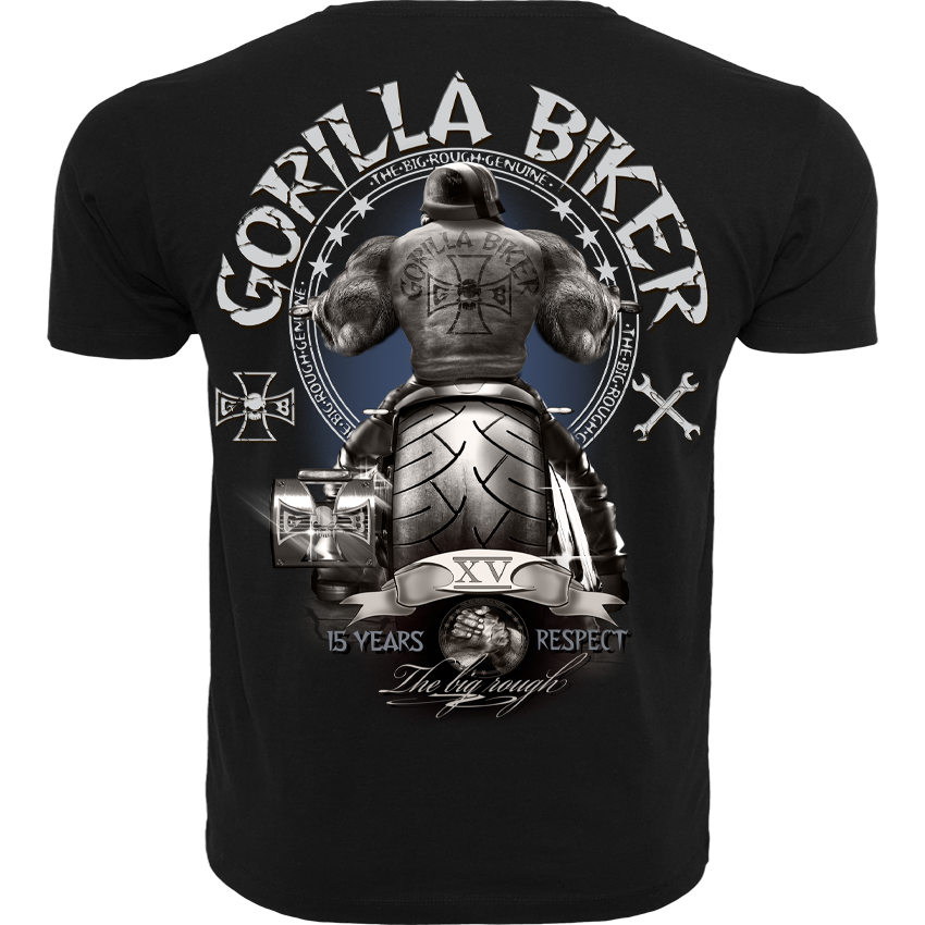 Herren T-Shirt ( Gorilla Biker GBJ1 15 Years Respect )