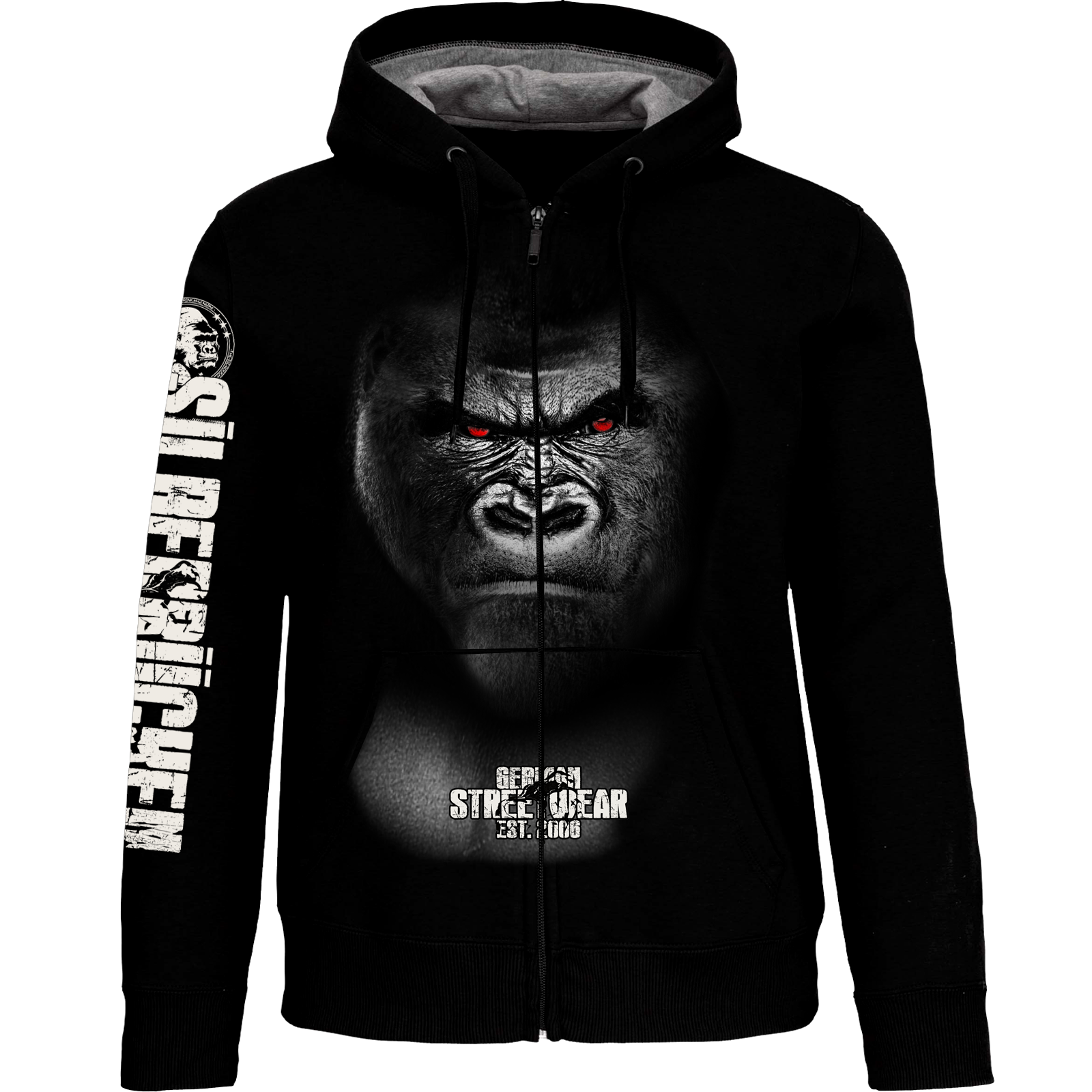 Herren Kapuzenjacke ( SR165 Silberrücken Gorilla Inside )