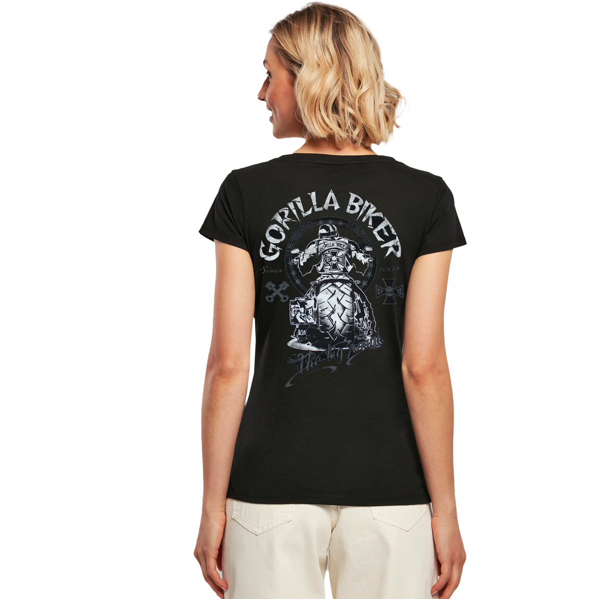 Damen T-Shirt ( GB5SG Gorilla Biker Big Wheel )