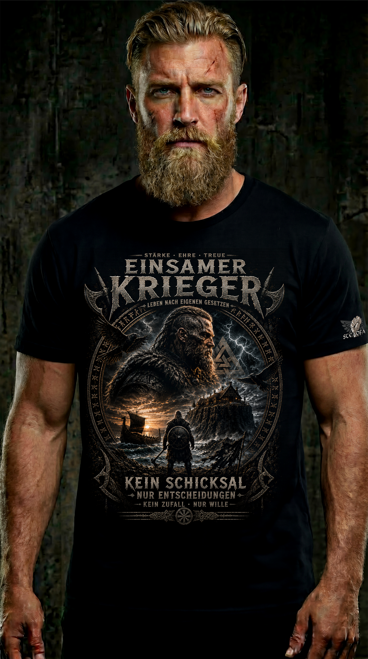 Steadfast T-Shirt SF7 Einsamer Krieger – Vorderansicht