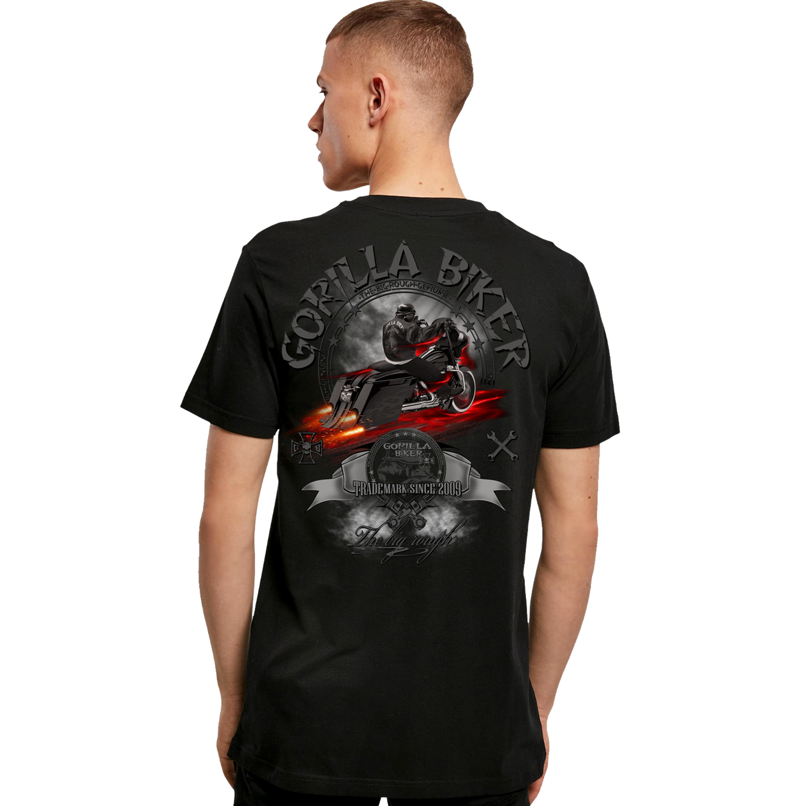 T-Shirt ( GB74R Gorilla Biker Bad Bagger ) Rückendruck7