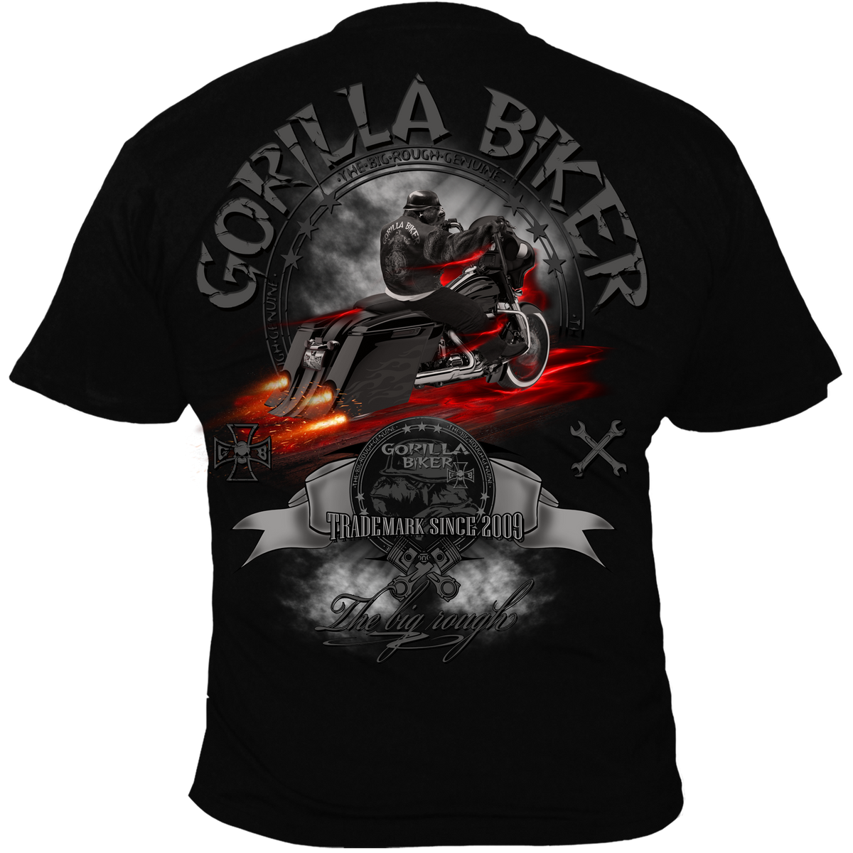 TShirt ( GB74R Gorilla Biker Bad Bagger ) Silberrücken e.K.