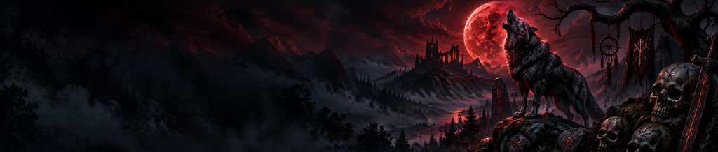 Steadfast Darkside Blood Moon Wolf Banner