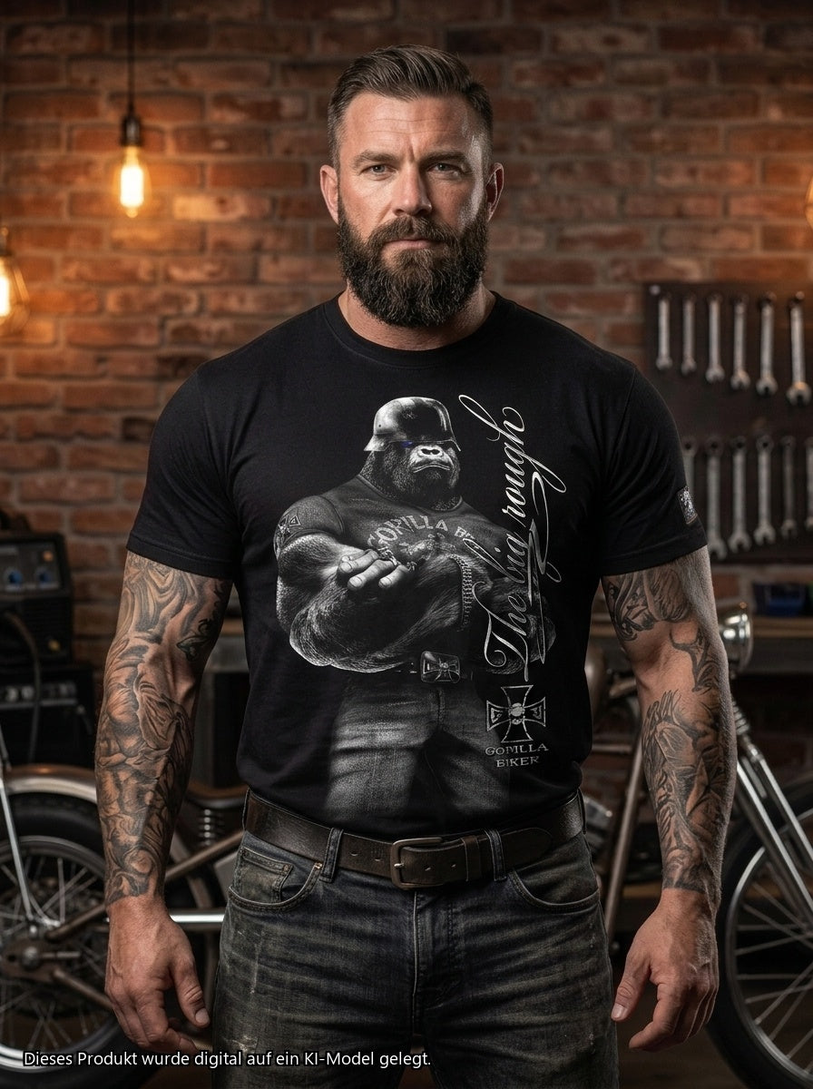 Gorilla Biker T-Shirt GB14 Crossed Arms Model Front