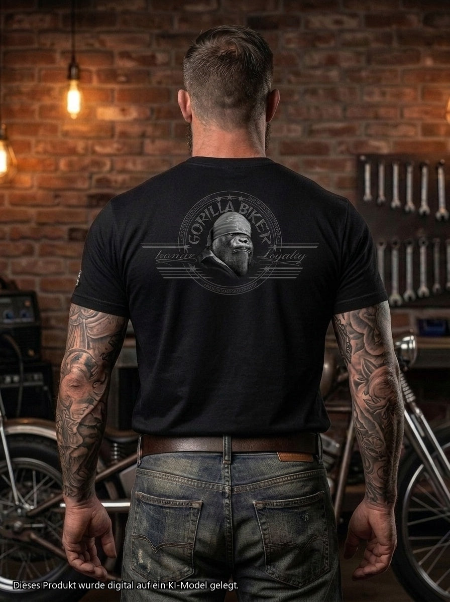 Gorilla Biker T-Shirt GB14 Crossed Arms Model Back