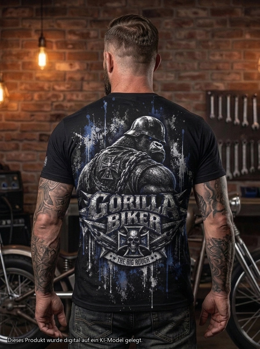 Gorilla Biker T-Shirt GB14FP Crossed Arms Model Back