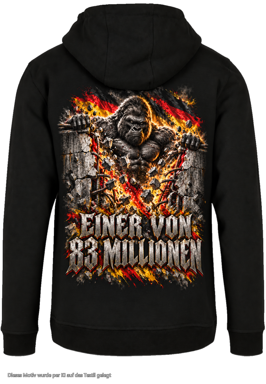 Gorilla Blood Hoodie BL10 Einer von 83 Millionen Rücken Motiv