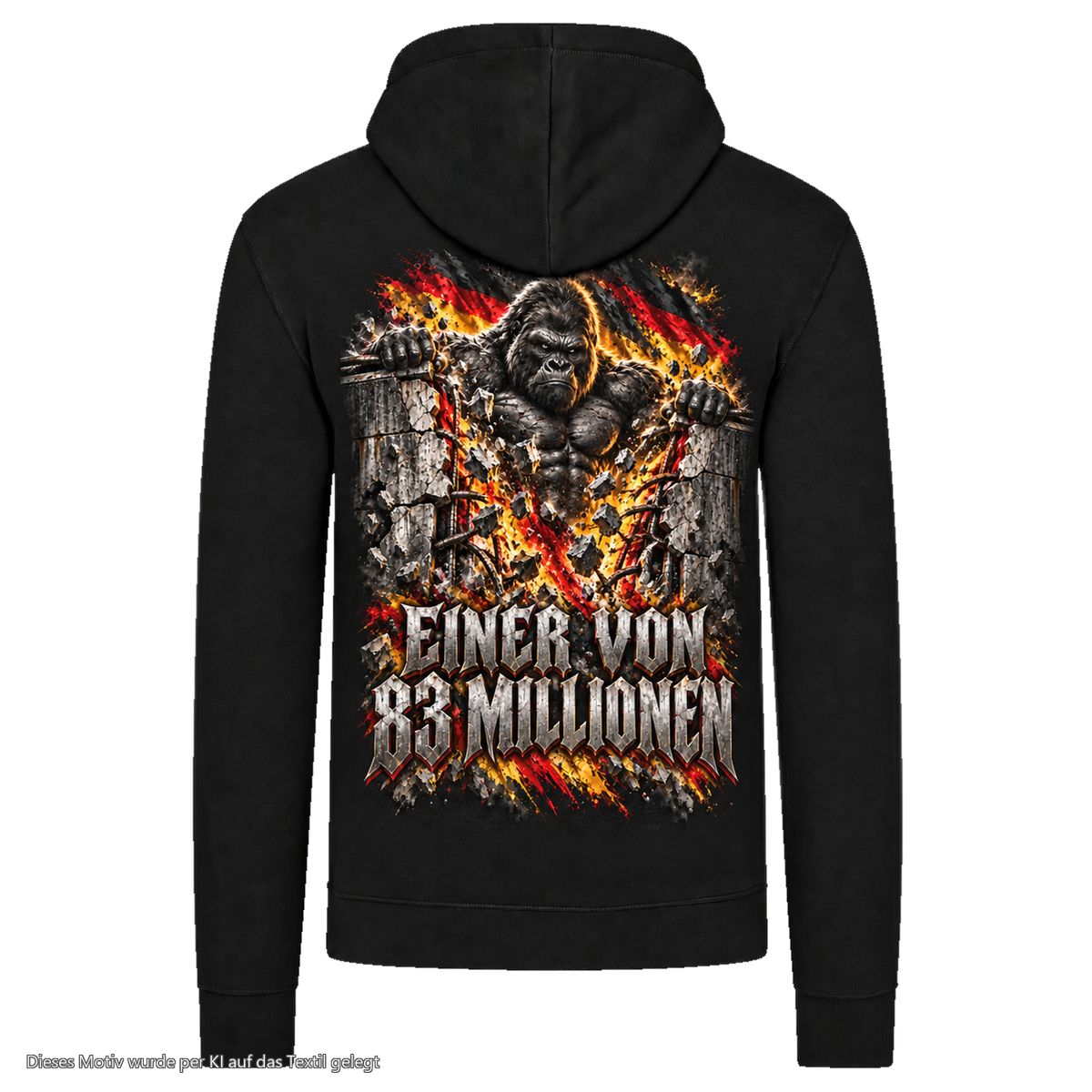Gorilla Blood Kapuzenjacke BL10 Einer von 83 Millionen Rücken Motiv
