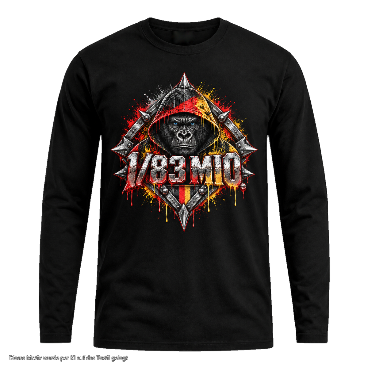 Gorilla Blood Longsleeve BL10 Einer von 83 Millionen Front Logo