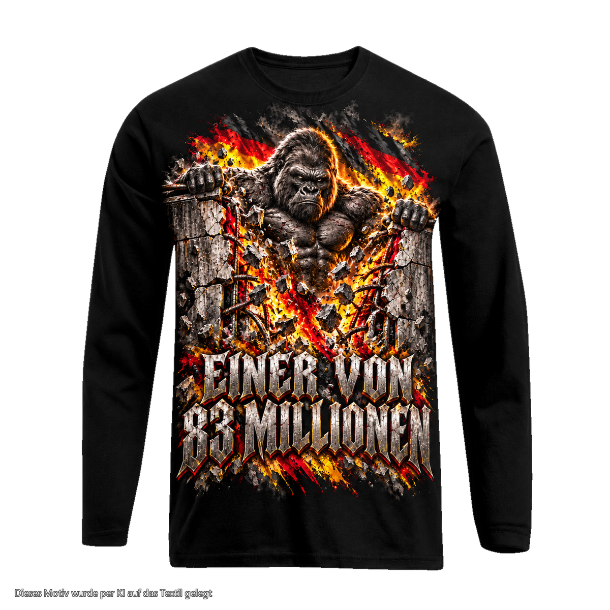 Gorilla Blood Longsleeve BL10 Einer von 83 Millionen Front Motiv