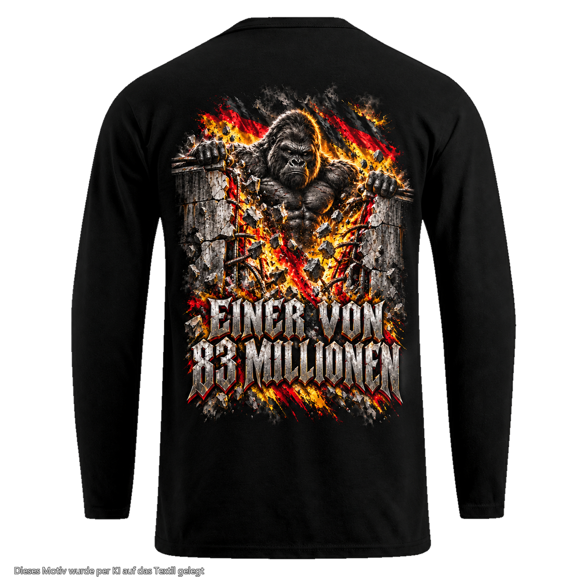 Gorilla Blood Longsleeve BL10 Einer von 83 Millionen Rücken Motiv