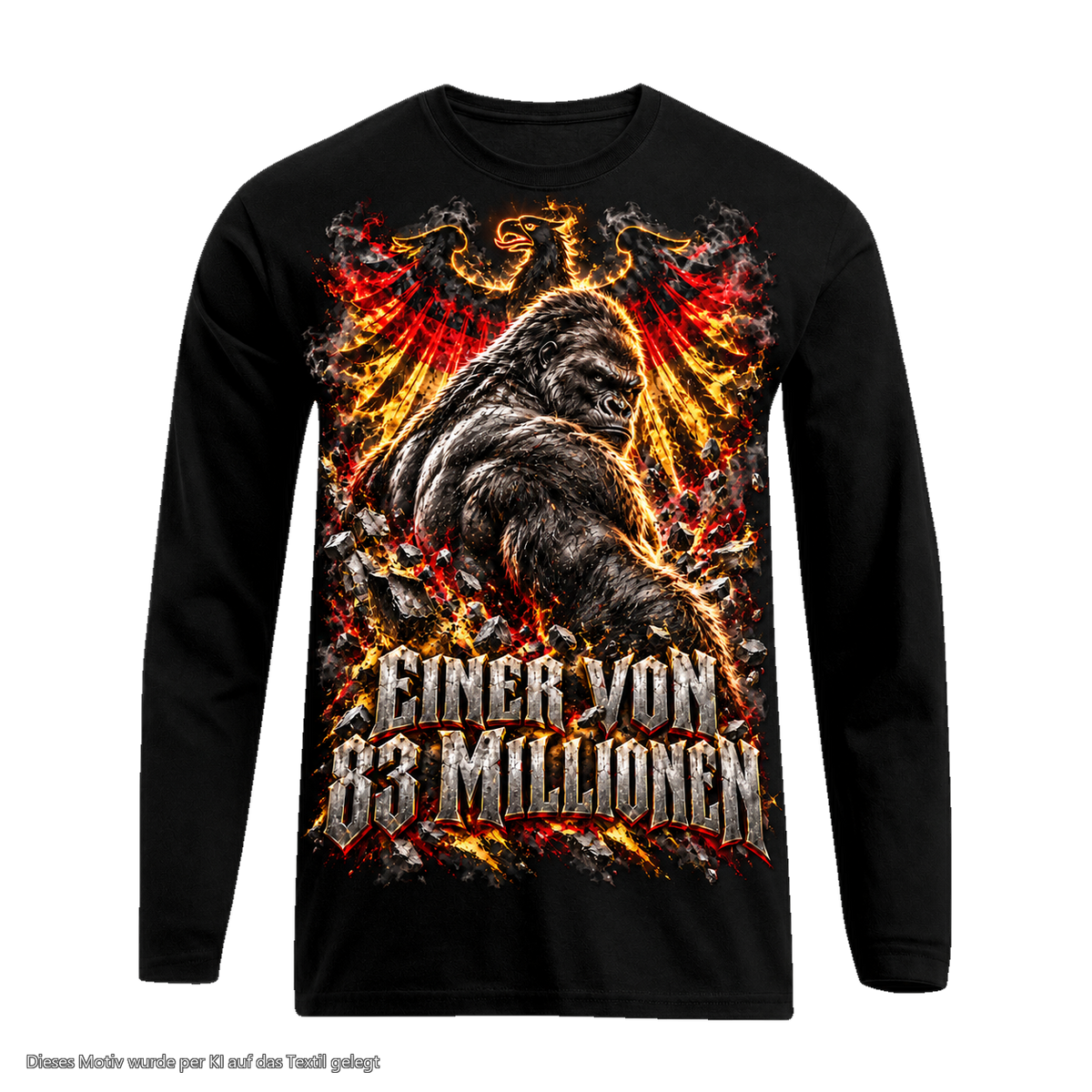 Gorilla Blood Longsleeve BL11 Einer von 83 Millionen Adler Front Motiv