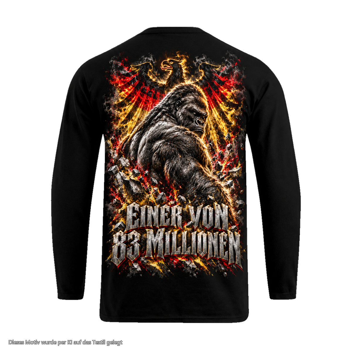 Gorilla Blood Longsleeve BL11 Einer von 83 Millionen Adler Rücken Motiv