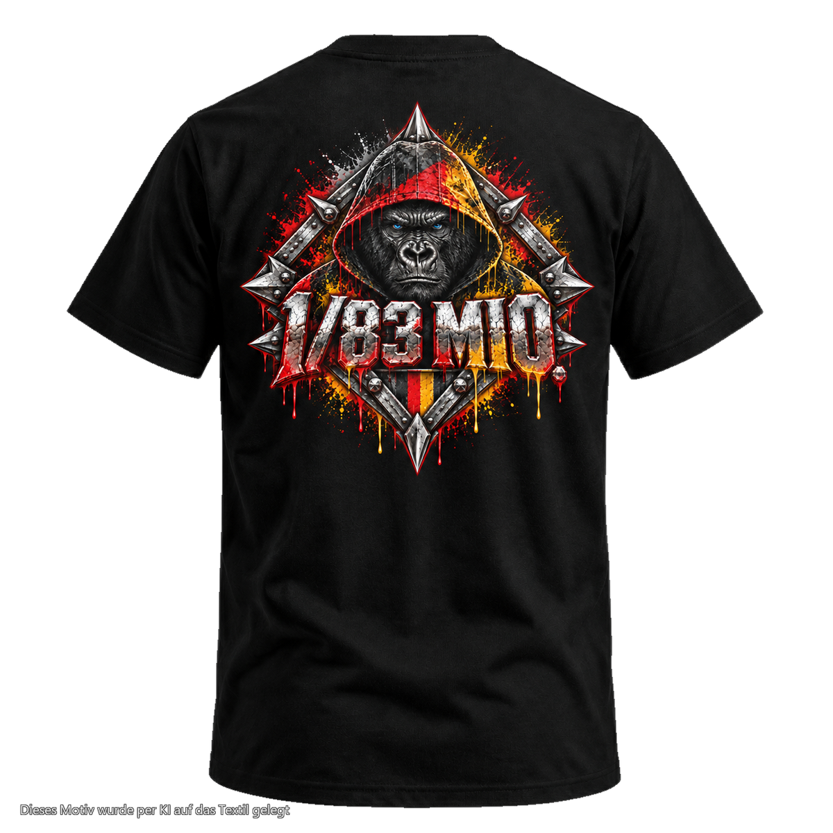 Gorilla Blood T-Shirt BL11 Einer von 83 Millionen Adler Rücken Logo