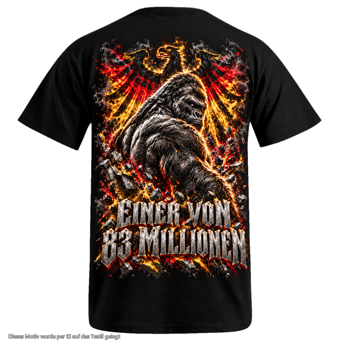 Gorilla Blood T-Shirt BL11 Einer von 83 Millionen Adler Rücken Motiv