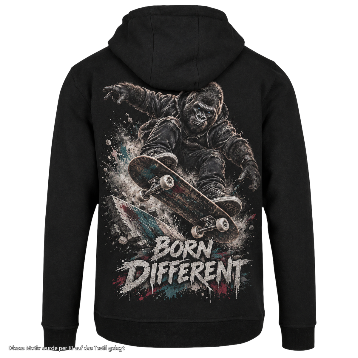 Gorilla Blood Hoodie BL4 Born Different Rücken Motiv