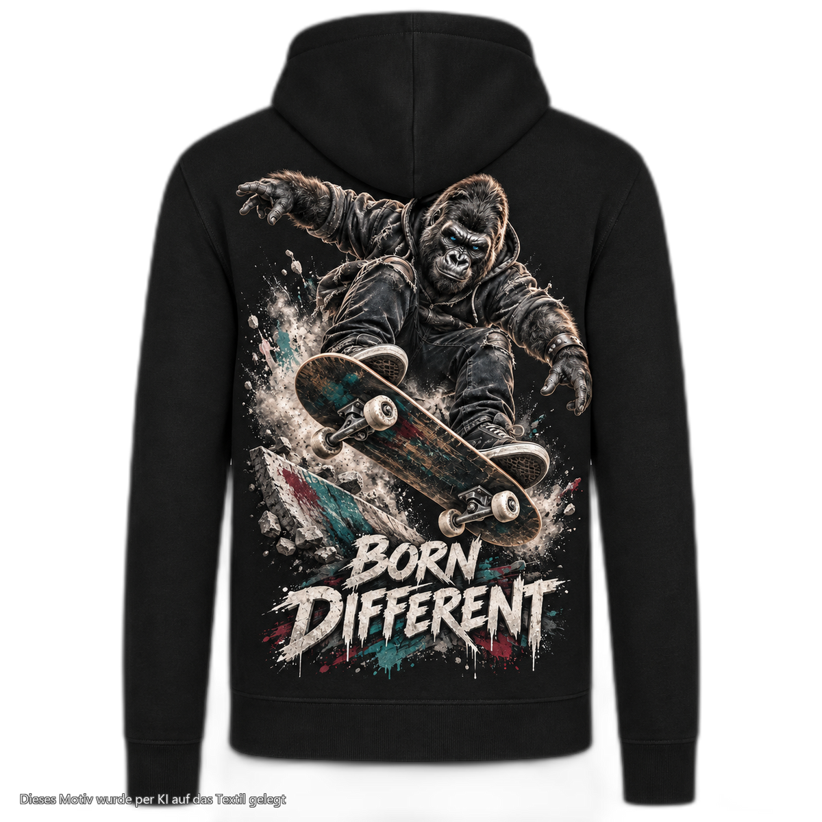 Gorilla Blood Kapuzenjacke BL4 Born Different Rücken Motiv
