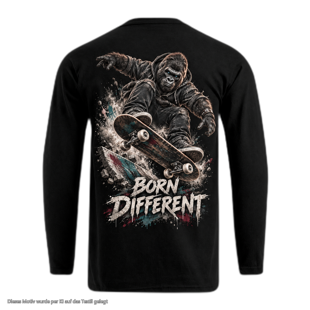 Gorilla Blood Longsleeve BL4 Born Different Rücken Motiv