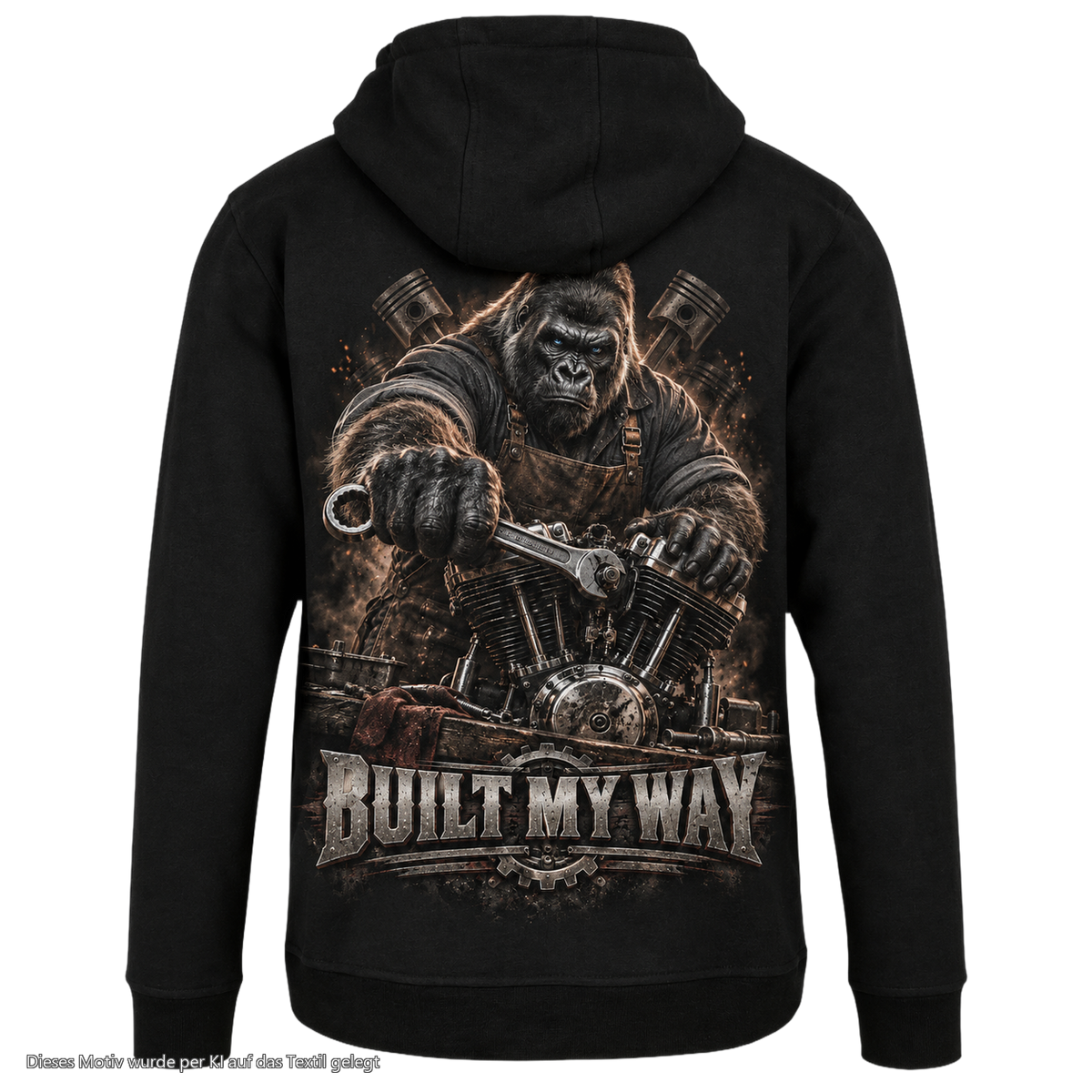 Gorilla Blood Hoodie BL5 Built My Way Rücken Motiv