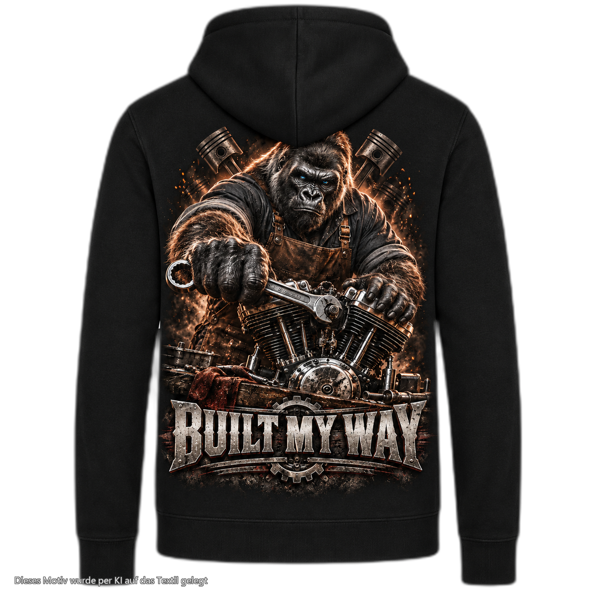 Gorilla Blood Kapuzenjacke BL5 Built My Way Rücken Motiv