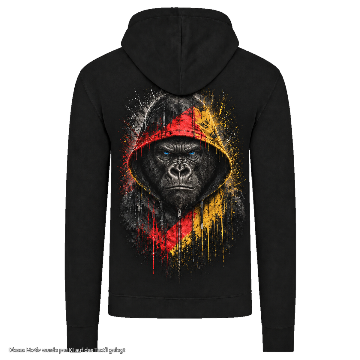 Gorilla Blood Kapuzenjacke BL7 Schwarz-Rot-Gold Rücken Motiv