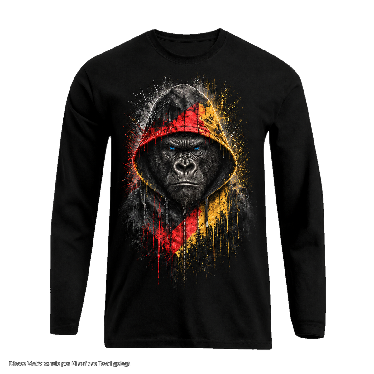Gorilla Blood Longsleeve BL7 Schwarz-Rot-Gold Front Motiv