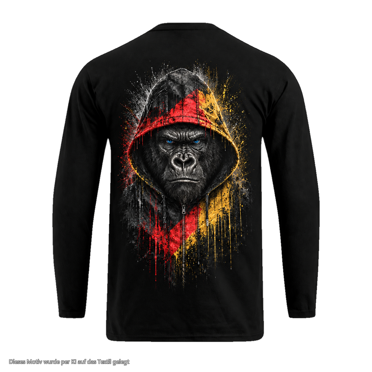 Gorilla Blood Longsleeve BL7 Schwarz-Rot-Gold Rücken Motiv