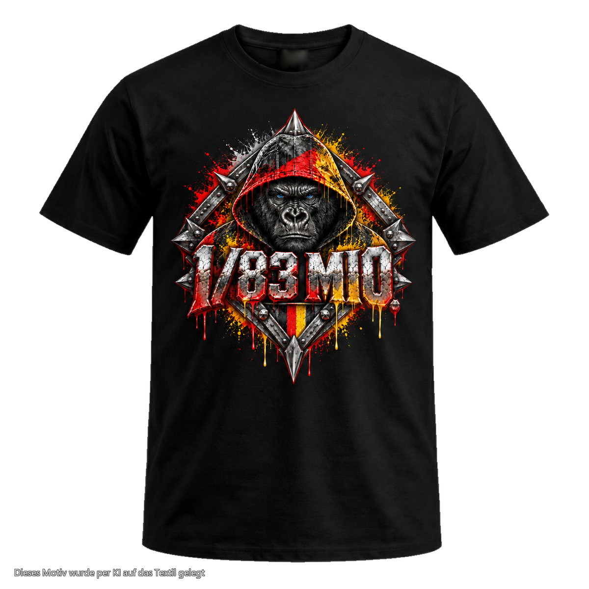 Gorilla Blood T-Shirt BL7 Schwarz-Rot-Gold Front Logo
