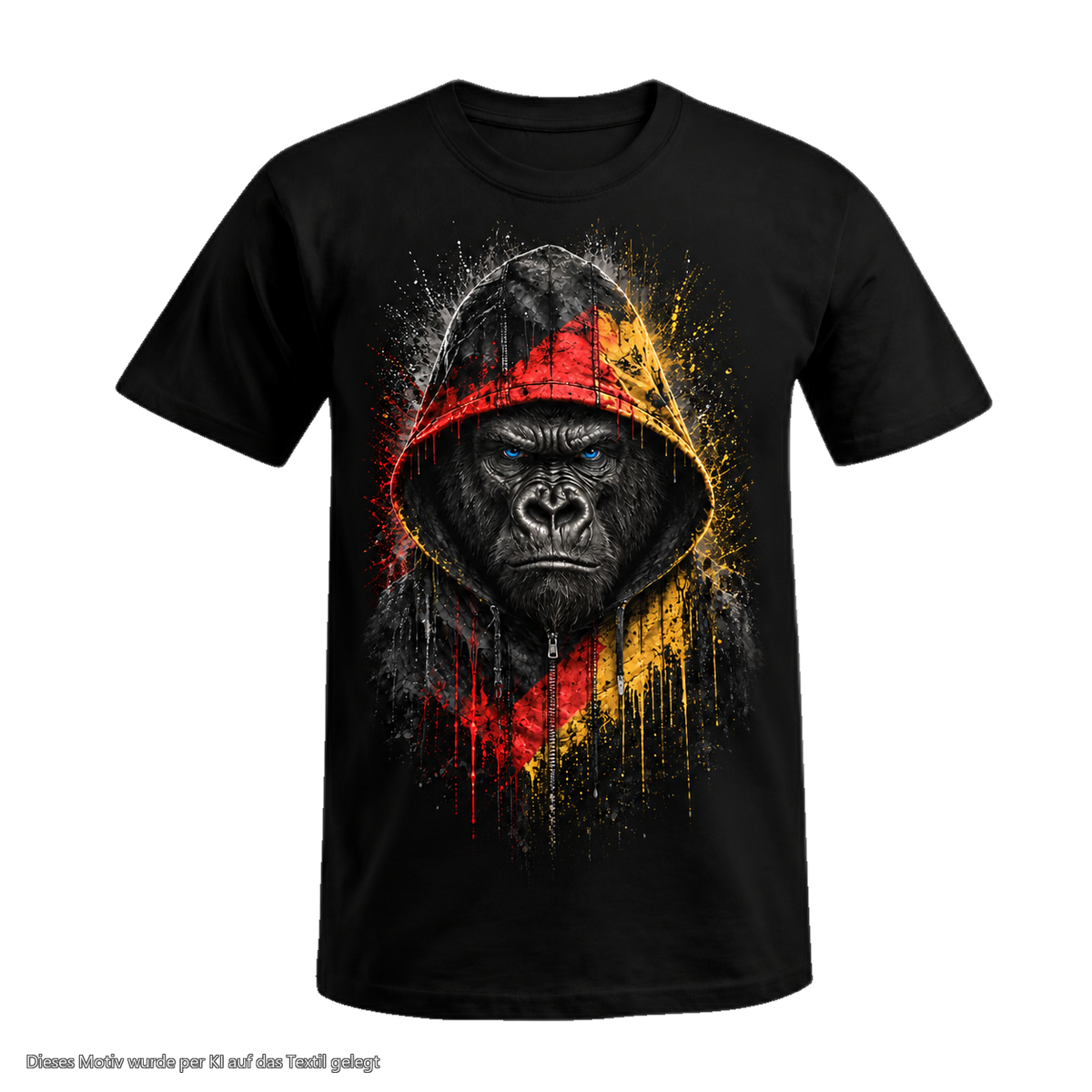 Gorilla Blood T-Shirt BL7 Schwarz-Rot-Gold Front Motiv