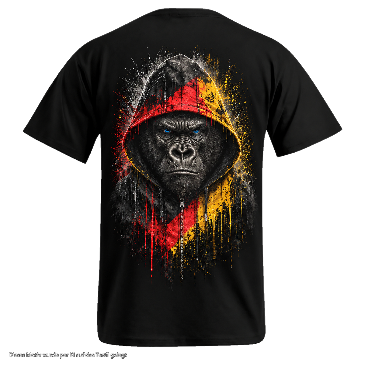 Gorilla Blood T-Shirt BL7 Schwarz-Rot-Gold Rücken Motiv