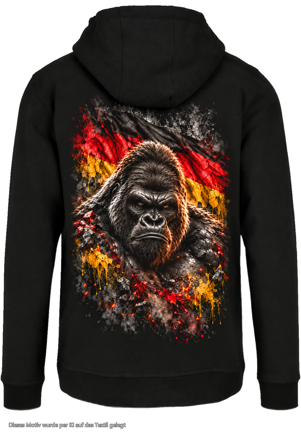 Gorilla Blood Hoodie BL8 Unbeugsam Rücken Motiv