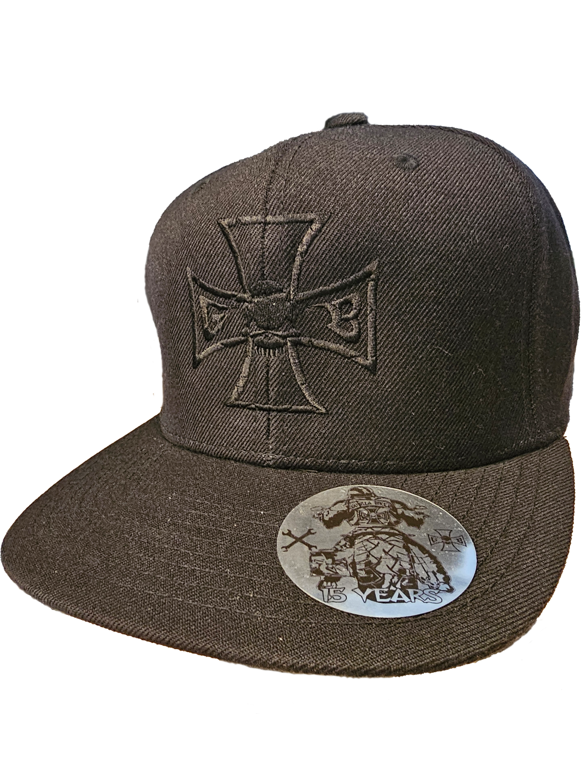 Gorilla Biker FlexFit Baseball-Cap „Cross Stick Schwarz“