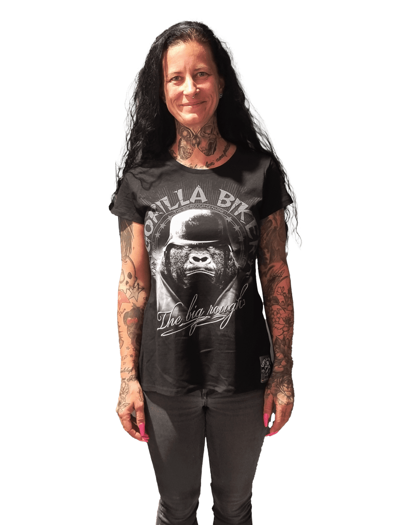 Lady Rundhals T-Shirt ( Gorilla Biker GB37 Steel Helmet )
