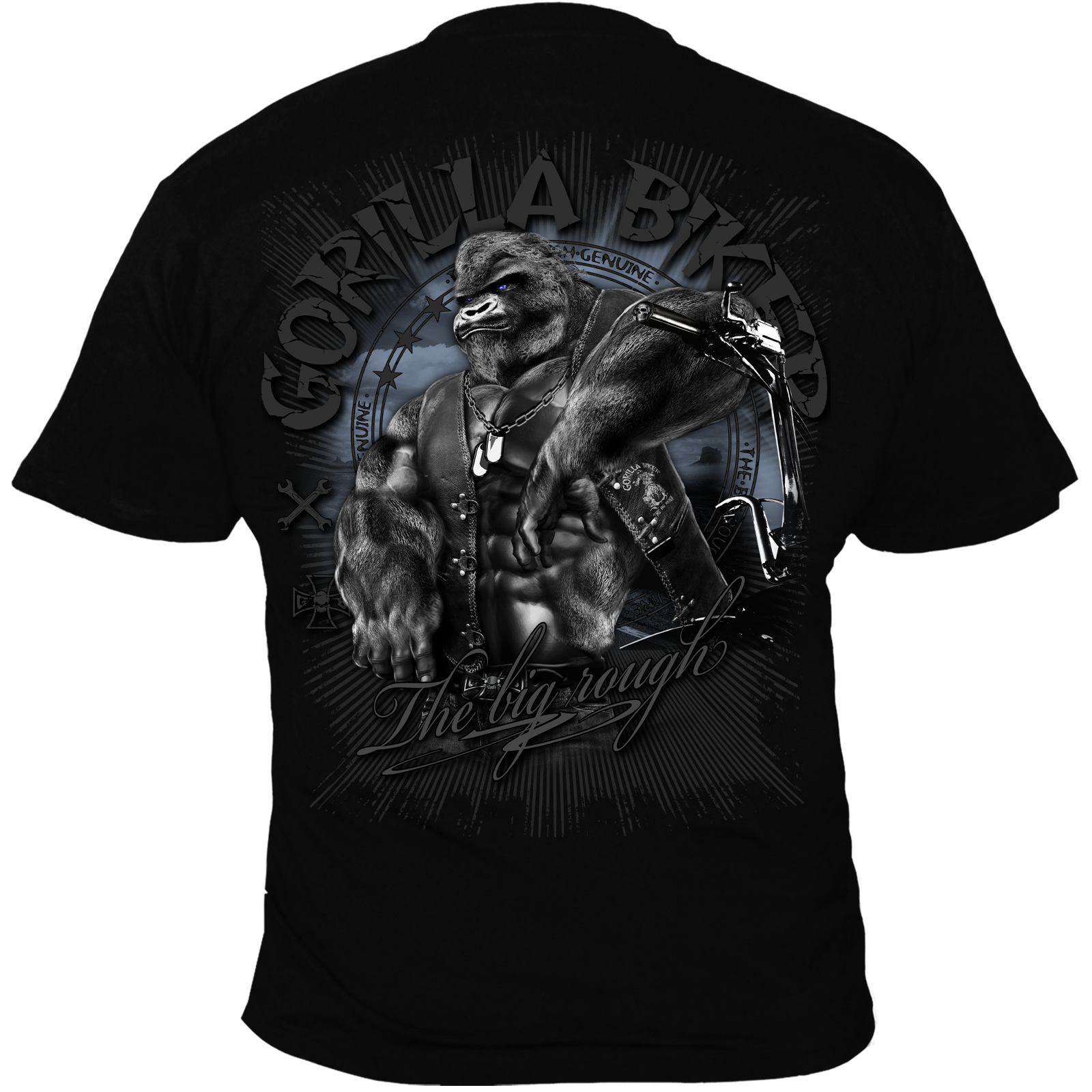 T-Shirt ( Schwarz GB45 Gorilla Biker Roadstop )