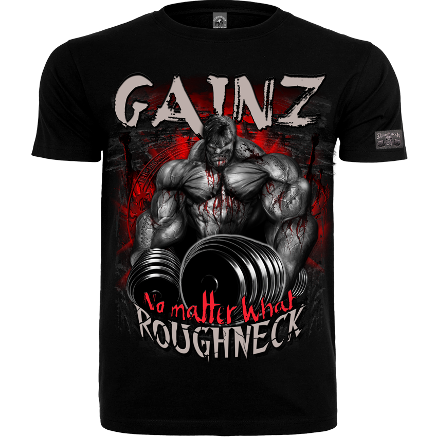 Roughneck T-Shirt MR52 „Gainz“ – Frontdruck