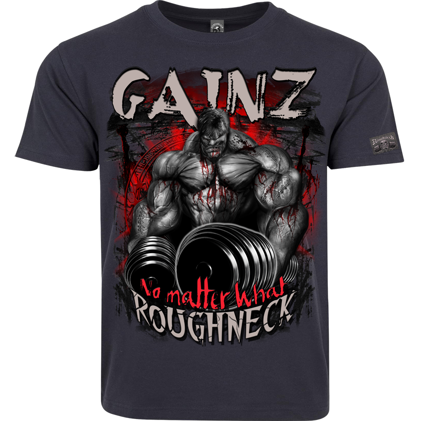Roughneck T-Shirt MR52 „Gainz“ – Frontdruck