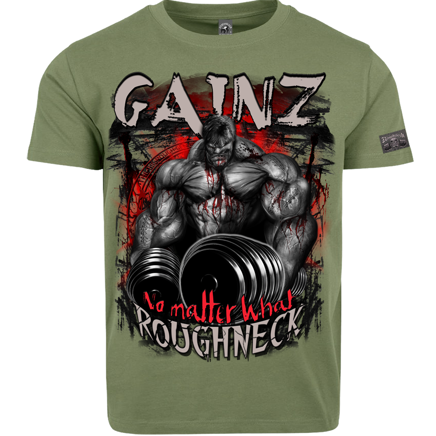 Roughneck T-Shirt MR52 „Gainz“ – Frontdruck