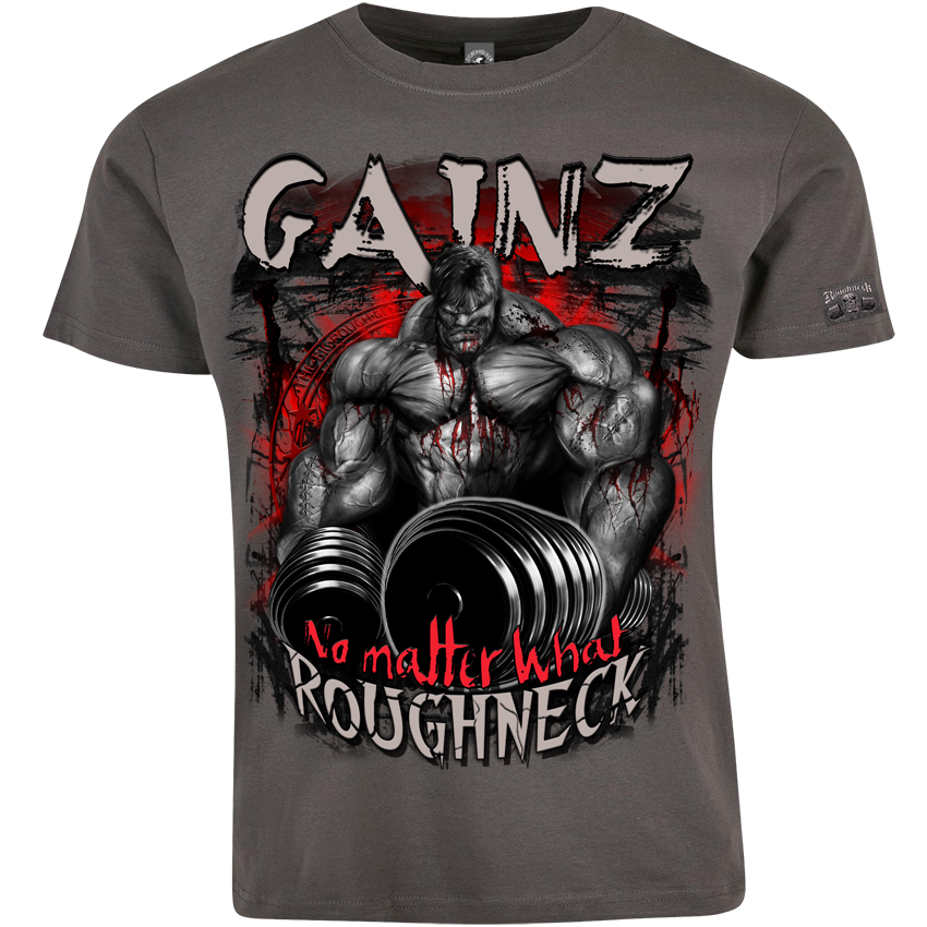 Roughneck T-Shirt MR52 „Gainz“ – Frontdruck