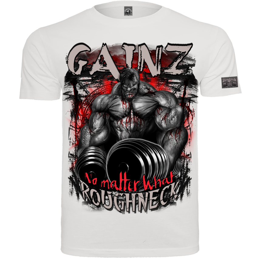 Roughneck T-Shirt MR52 „Gainz“ – Frontdruck