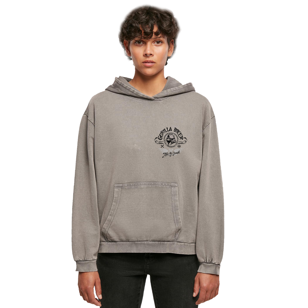 Gorilla Biker Damen Acid-Washed Oversize-Hoodie GB5SS