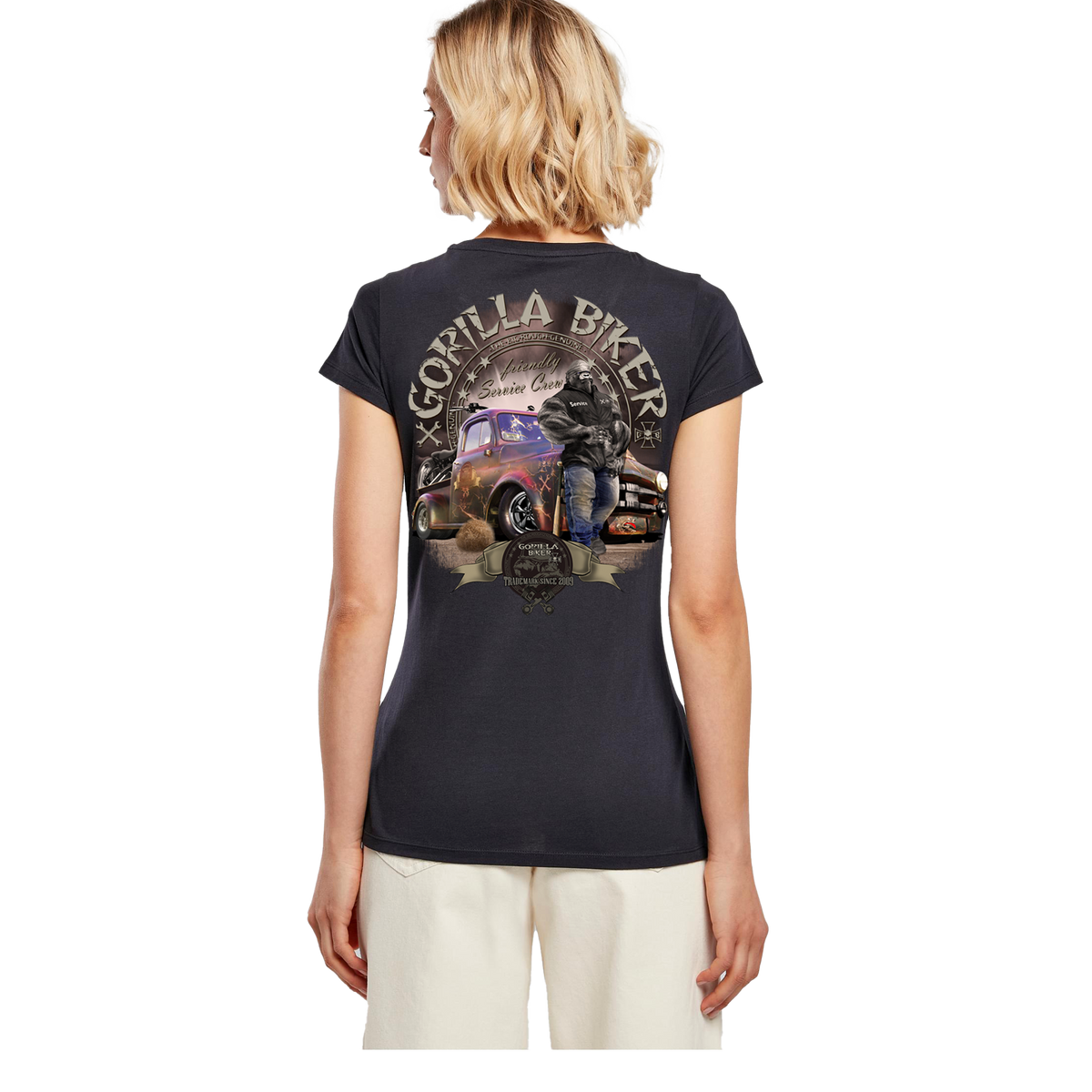 Gorilla Biker Damen-T-Shirt GB75 „Friendly Service Crew“