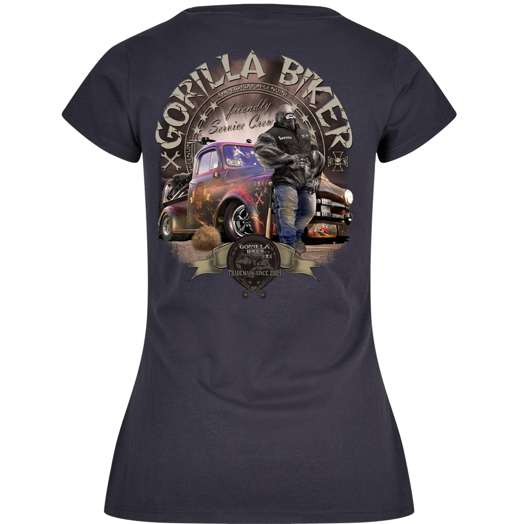 Damen T-Shirt ( Gorilla Biker GB75 Friendly Service Crew )