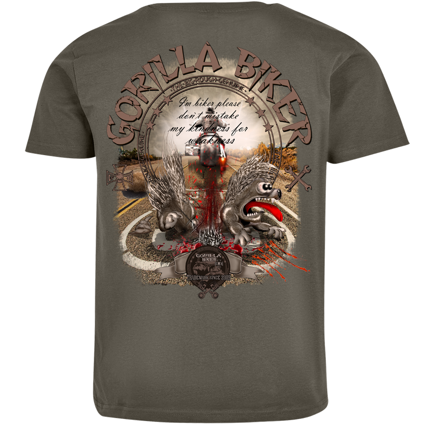 Gorilla Biker T-Shirt GB76 „Roadhog“ – Rückendruck